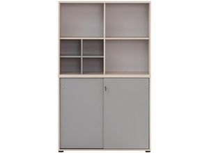 4066075113515 - Lomadox - Büro Aktenschrank abschließbar mit Regal BRAGA-80 in Sandeiche Nb mit grau b h t ca 1001 1672 41 cm