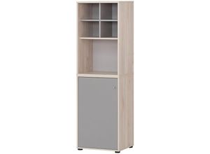 4066075113553 - Büro Aktenschrank mit Regaleinsatz BRAGA-80 in Sandeiche Nb B H T ca 51 1672 41 cm - braun