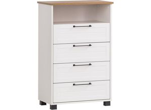 4066075114789 - Lomadox - Flurschrank im Landhaus-Design weiß matt mit Eiche Nb JAUSA-80 b h t ca 624 102 341 cm - weiß