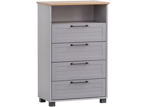 4066075114796 - Lomadox - Flurschrank im Landhaus-Design grau mit Eiche Nb JAUSA-80 b h t ca 624 102 341 cm - grau