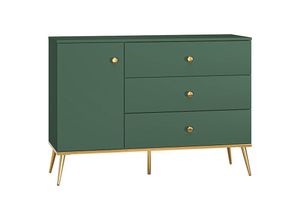 4066075117407 - Lomadox - Sideboard 120cm breit in grün mit goldfarbenen Griffen und Füßen FASANO-131 b h t ca 120 85 40 cm - grün