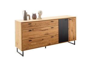 4066075119036 - Lomadox - Sideboard in Wildeiche geölt (teilmassiv) mit anthrazit ALBACETE-05 b h t ca 179 85 44 cm - braun