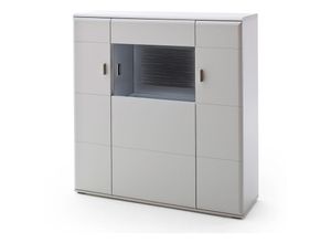 4066075122104 - Highboard Vitrine weiß matt 120 cm ALIA-05 - weiß