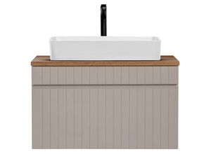 4066075125167 - Lomadox - Waschtisch Unterschrank 80 cm Keramik Aufsatzwaschbecken IRAKLIO-56-CASHMERE Kaschmir Eiche Nb b h t ca 804 595 46 cm - beige