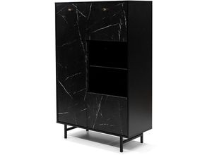 4066075126867 - Lomadox - Highboard schwarz Front Marmoroptik VILNIUS-132 b h t ca 90 140 41 cm - schwarz 4066075126867 - Lomadox - Highboard schwarz Front Marmoroptik VILNIUS-132 b h t ca 90 140 41 cm - schwarz