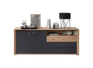 4066075127451 - Sideboard graphit und Eiche Nb PRESTON-36 B H T ca 193 78 45 cm - braun