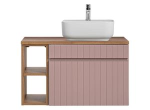 4066075128229 - Lomadox - Waschbeckenunterschrank 80 cm Aufsatzwaschbecken IRAKLIO-56-ROSE rosa Eiche Nb b h t ca 804 625 46 cm - rosa