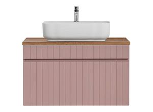 4066075128281 - Lomadox - Waschbeckenunterschrank 80 cm Keramik Waschbecken IRAKLIO-56-ROSE rosa Eiche Nb b h t ca 804 625 46 cm - rosa