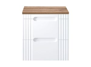 4066075128342 - Lomadox - Waschtischunterschrank 60cm FAIRFIELD-56 in weiß mit Eiche Nb b h t ca 604 645 46 cm - weiß