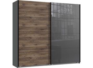 4066075134664 - Lomadox - Schwebetürenschrank 225cm graphit und Eiche VIESTE-43 - braun