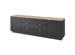 4066075136804 - Lomadox - TV-Sideboard Fernsehschrank schwarz mit Artisan Eiche Breite 240 cm CUST-36 - schwarz