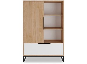 4066075137283 - Lomadox - Highboard Eiche weiß LUZZI-132 - braun