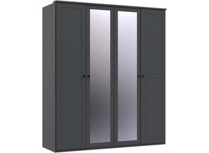 4066075140382 - Kleiderschrank 180cm 4-türig grau mit Spiegeltüren CROPANI-43 - grau