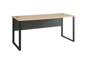 4066075141730 - Lomadox - Schreibtisch 170x73cm graphit mit Eiche MANRESA-36 - braun