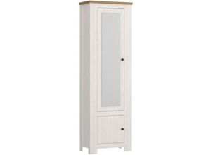 4066075144724 - Flurschrank Landhausstil Lärche weiß mit Eiche COSLADA-129 - weiß