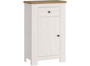 4066075145127 - Lomadox - Sideboard Kommode Landhausstil Lärche weiß mit Eiche COSLADA-129 - weiß