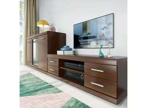 4066075145653 - Lomadox - Lowboard und Sideboard Wohnzimmer Möbel Set Nussbaum IMPERIA-129 - braun