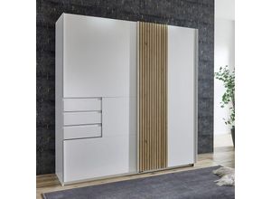 4066075147800 - Lomadox - Schwebetürenschrank 180cm weiß mit Eiche CHIVASSO-43