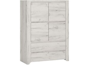 4066075149637 - Lomadox - Highboard weiß Eiche AMANTEA-129 - weiß