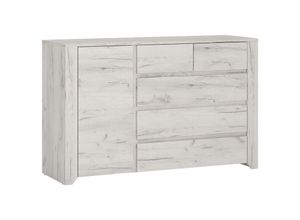 4066075149651 - Lomadox - Kommode weiß Eiche AMANTEA-129 - weiß