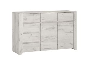 4066075149675 - Lomadox - Sideboard weiß Eiche AMANTEA-129 - weiß