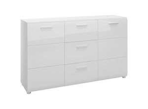 4066075149804 - Lomadox - Sideboard 144 cm breit weiß Hochglanz MALABO-129 - weiß