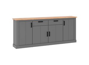 4066075150596 - Lomadox - Sideboard 200cm anthrazit mit Eiche PADBORG-129 - grau