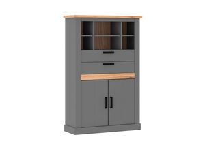 4066075150602 - Lomadox - Highboard anthrazit mit Eiche PADBORG-129 - grau