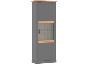 4066075150626 - Lomadox - Vitrinenschrank anthrazit mit Eiche PADBORG-129 - grau