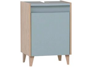 4066075150947 - Lomadox - Badezimmer Waschbeckenunterschrank 418cm taubenblau mit Eiche hell ESPOO-80