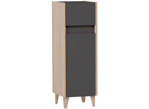 4066075150985 - Lomadox - Bad Unterschrank Seitenschrank 302cm anthrazit mit Eiche hell ESPOO-80