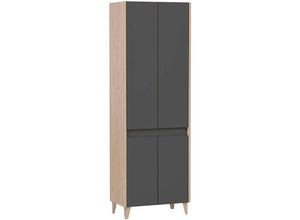 4066075151043 - Lomadox - Bad Hochschrank 569cm anthrazit mit Eiche hell ESPOO-80 - anthrazit