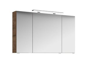 4066075151289 - Spiegelschrank 120cm mit Aufsatzleuchte in Eiche Ribbeck SINTRA-66 - braun