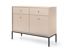 4066075153443 - Sideboard 104cm in beige Fußgestell goldfarben MALAGA-160 - beige