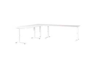 4066075157755 - Lomadox - Eckschreibtisch 260x220cm weiß MEMPHIS-01 - weiß