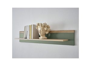 4066075158875 - Wohnzimmer Wandboard Wandregal in Eiche mit grün AVEZZANO-61 Modern - grün