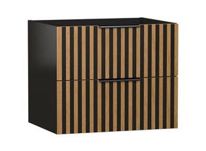 4066075162261 - Waschtischunterschrank 60 cm schwarz mit Eiche MIRA-145 - schwarz