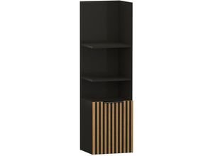 4066075162377 - Badezimmer Hochschrank schwarz mit Eiche MIRA-145 - schwarz