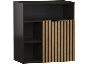 4066075162384 - Badezimmer Unterschrank 65 cm breit schwarz mit Eiche MIRA-145