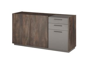 4066075168034 - Sideboard 152cm in Eiche mit anthrazit LAFAYETE-61 - braun