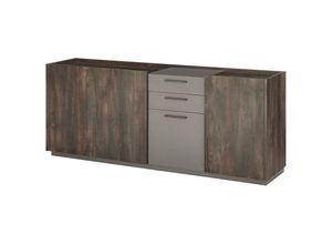 4066075168041 - Sideboard 200cm in Eiche mit anthrazit LAFAYETE-61 - braun