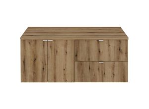 4066075169109 - Lomadox - Doppelwaschtisch 120cm Eiche NEWPORT-56-OAK - braun