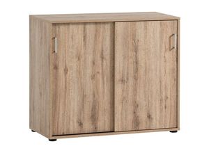 4066075169215 - Aktenschrank Schiebetürenschrank in Eiche NEVERS-80 - braun