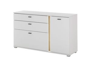 4066075170198 - Sideboard 150 cm breit weiß mit Eiche LOVENO-61 - weiß