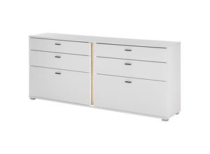 4066075170204 - Sideboard 200 cm breit weiß mit Eiche LOVENO-61 - weiß