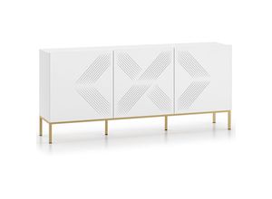 4066075170303 - Sideboard 170cm in weiß goldfarbenes Fußgestell CHENNAI-131 - weiß