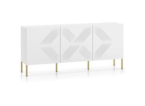 4066075170310 - Lomadox - Sideboard 170cm in weiß goldfarbene Metallfüße CHENNAI-131 - weiß