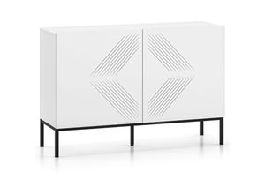 4066075170327 - Sideboard 114cm in weiß schwarzes Fußgestell CHENNAI-131 - weiß