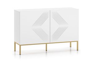 4066075170341 - Sideboard 114cm in weiß goldfarbenes Fußgestell CHENNAI-131 - weiß