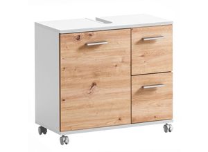 4066075171683 - Waschbeckenunterschrank in weiß mit Eiche PROVIDENCE-80